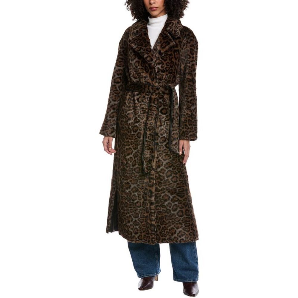 La Fiorentina Womens  Reversible Long Coat, Brown